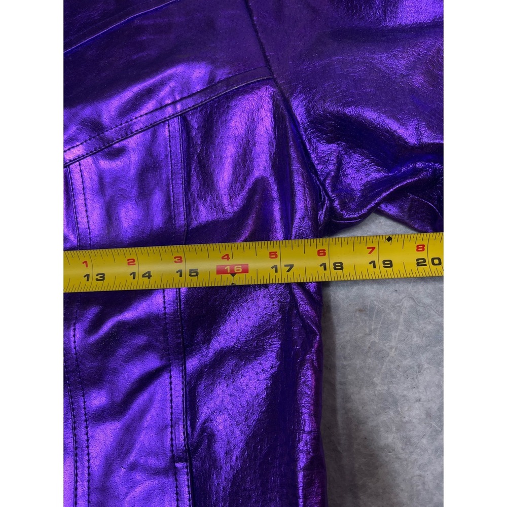Wilsons Maxima Metallic Purple Leather festival jacket Womens Medium vintage - Picture 5 of 8